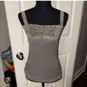 Elegant Gray Lace Camisole